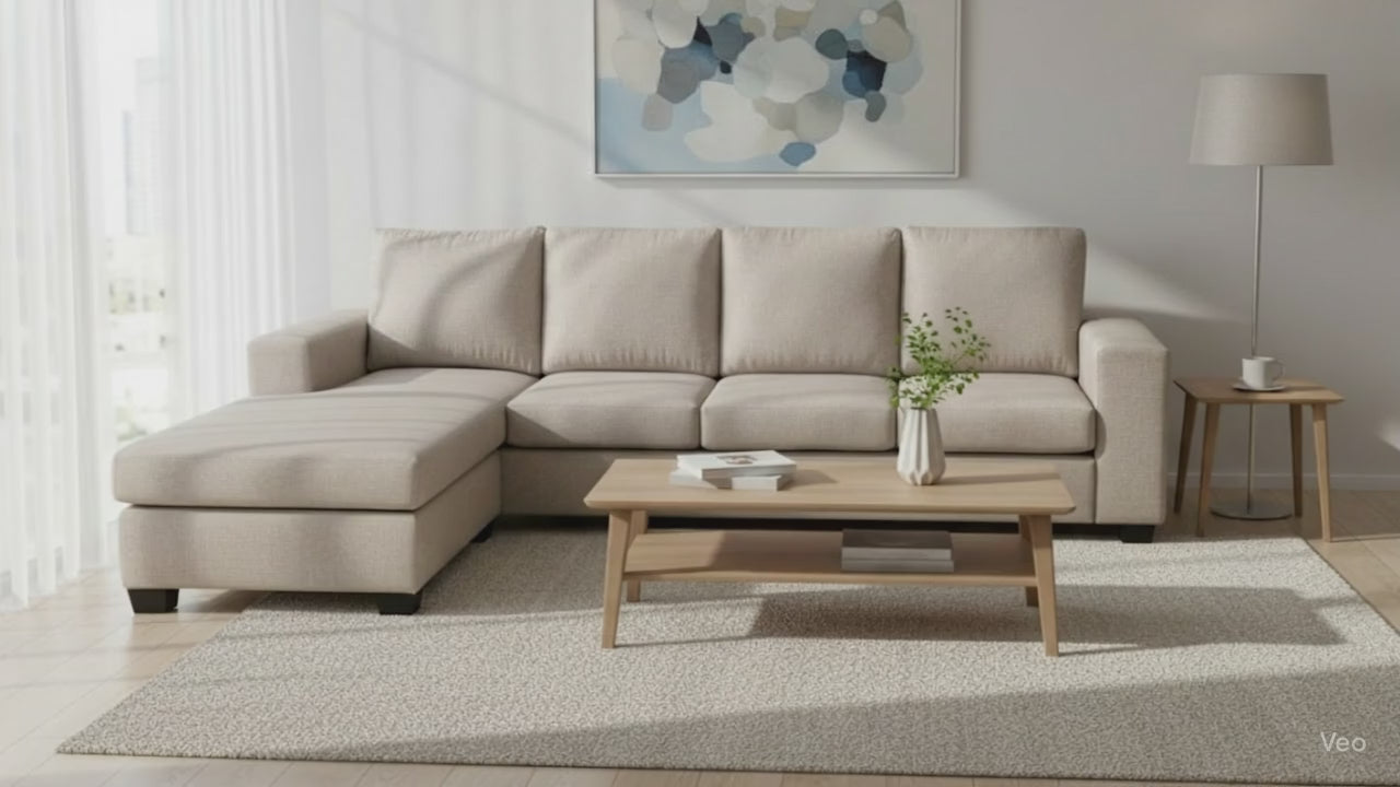 NZ Made Trendi 4 Seater Corner Chaise -Beige
