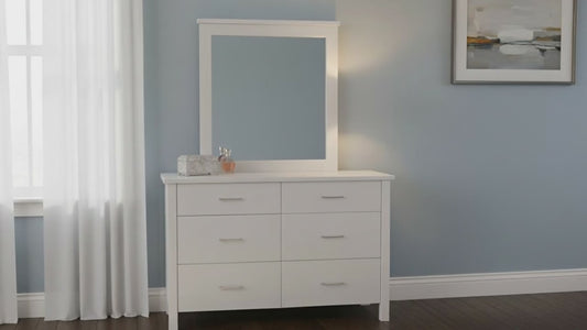 Bella 6 Drw White Dresser / Mirror - alternate view