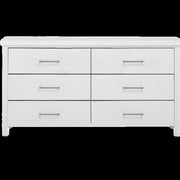 Champion 6 Drw Dresser White Draft | Furniture World Auckland