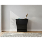 Henley 5 Drw Tallboy Black - Side View | Furniture World NZ