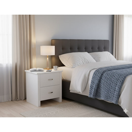Medallion 2 Drw Bed Sider (White)