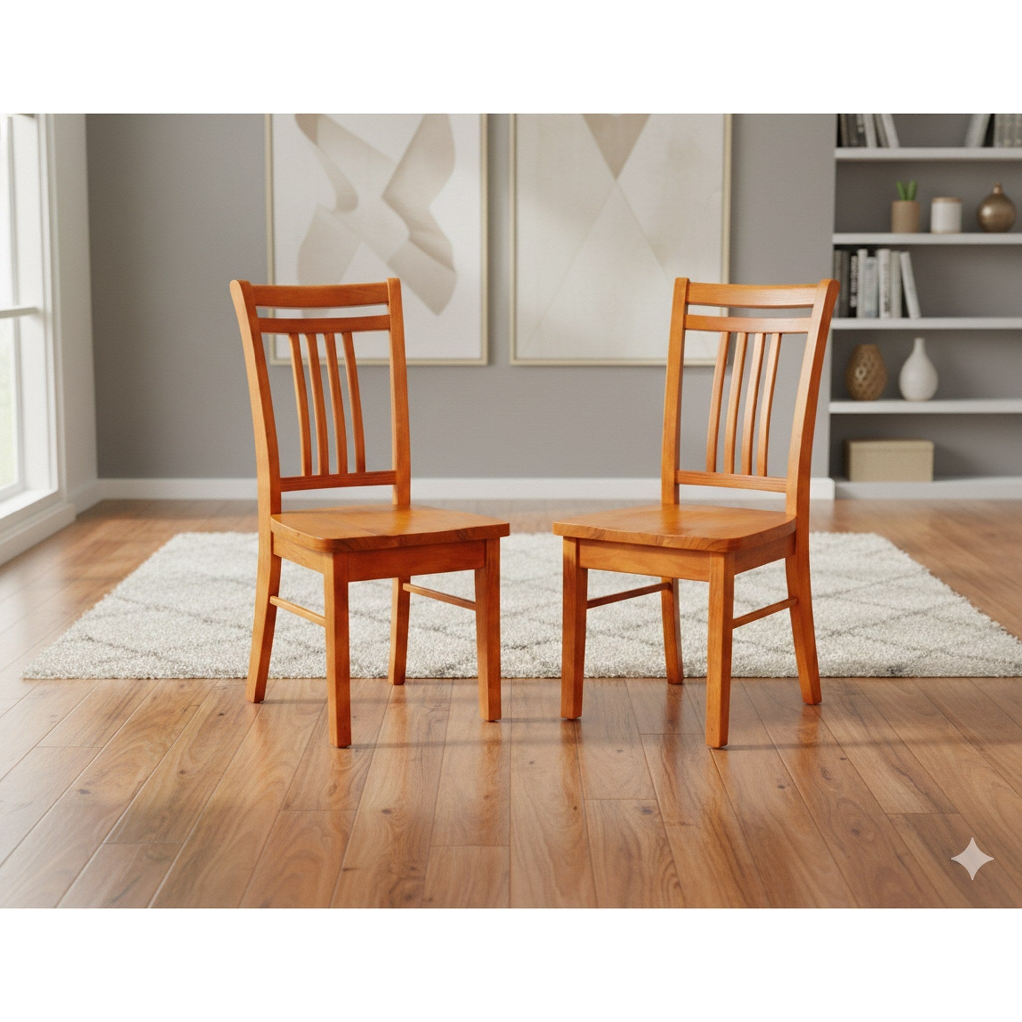 Luxe Wooden Dining Chairs Set of 2