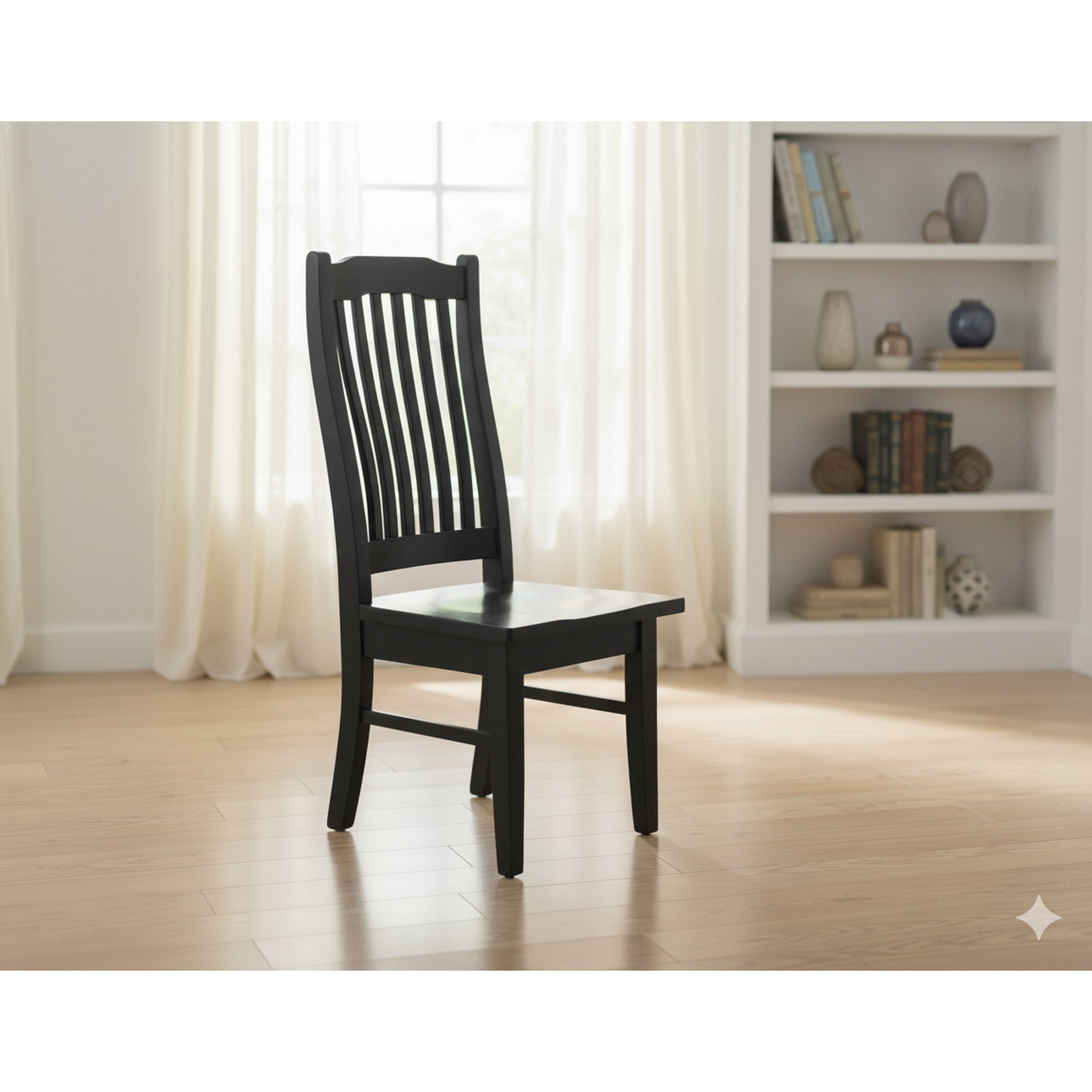 Solid Wood Dining Chair Black