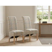 The Grand Checkered Chairs 2 Pcs Set - Side View | Furniture World NZ