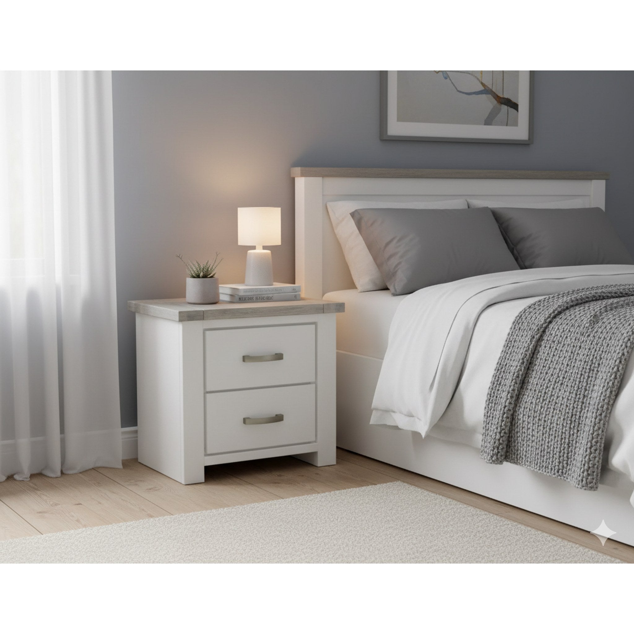 UrbanNest 2 Drw Bedside - Side View | Furniture World NZ