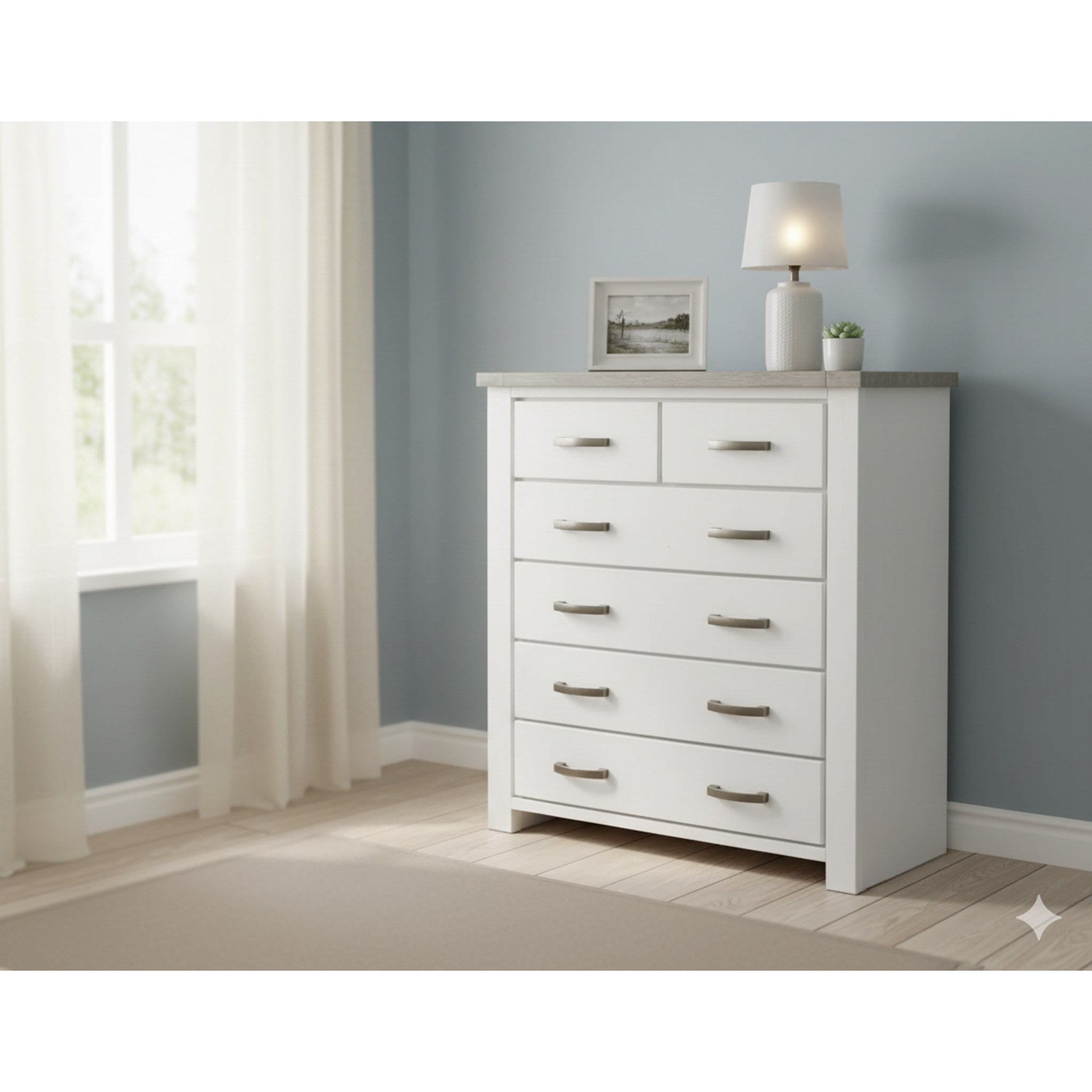 UrbanNest 6 Drw TallBoy - Side View | Furniture World NZ