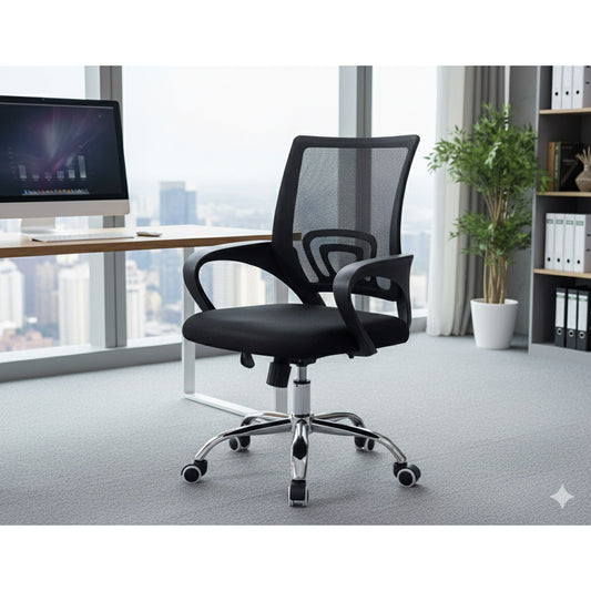 Rory Office Chair Black with Medium Back