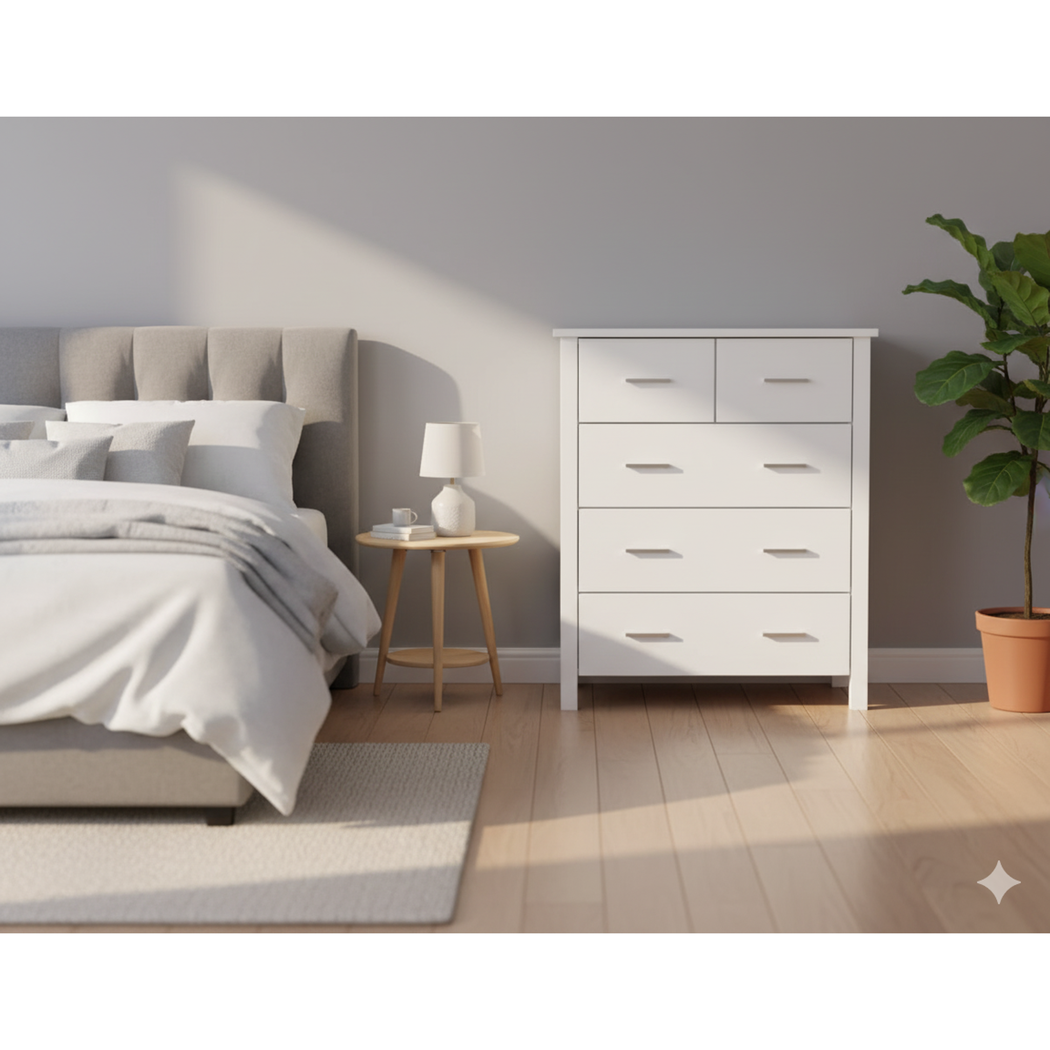 Bella 5 Drw Tallboy White - Image 7 | Furniture World NZ