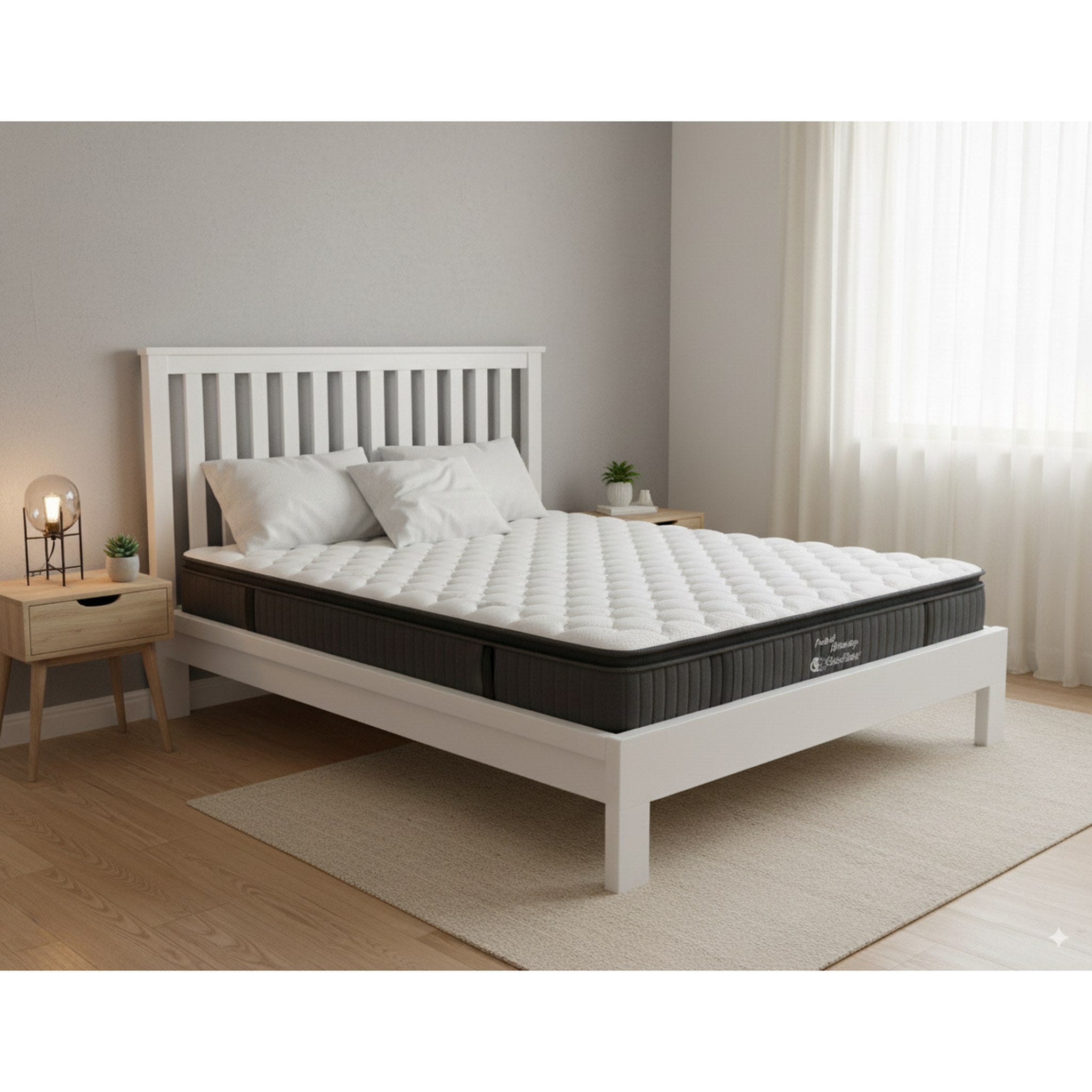 Nestheaven Bed Frame +Sleeptime Pocket Pillow Top Mattress