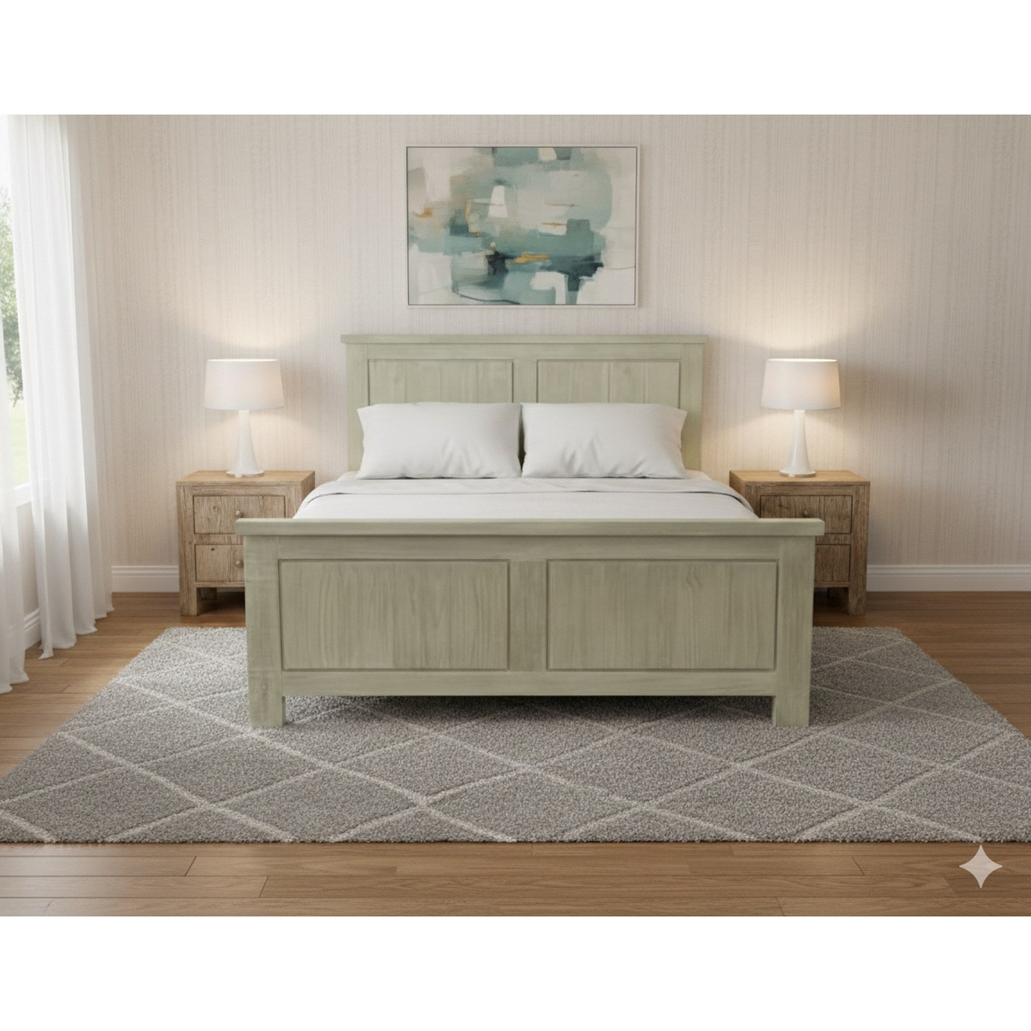 Signature Bed Frame + Sleeptime Medium Mattress - Side View | Furniture World NZ
