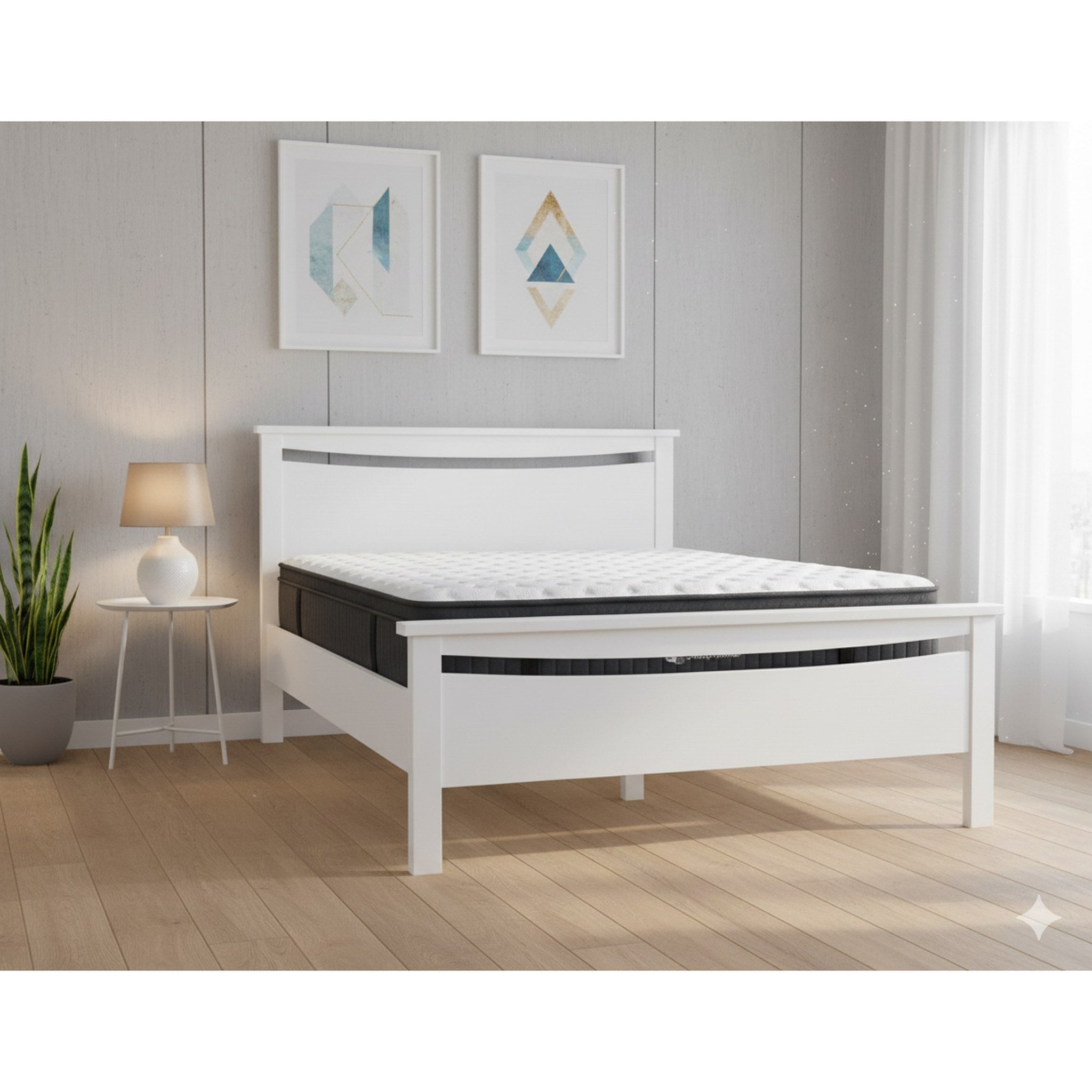 Medallion Bed Frame White