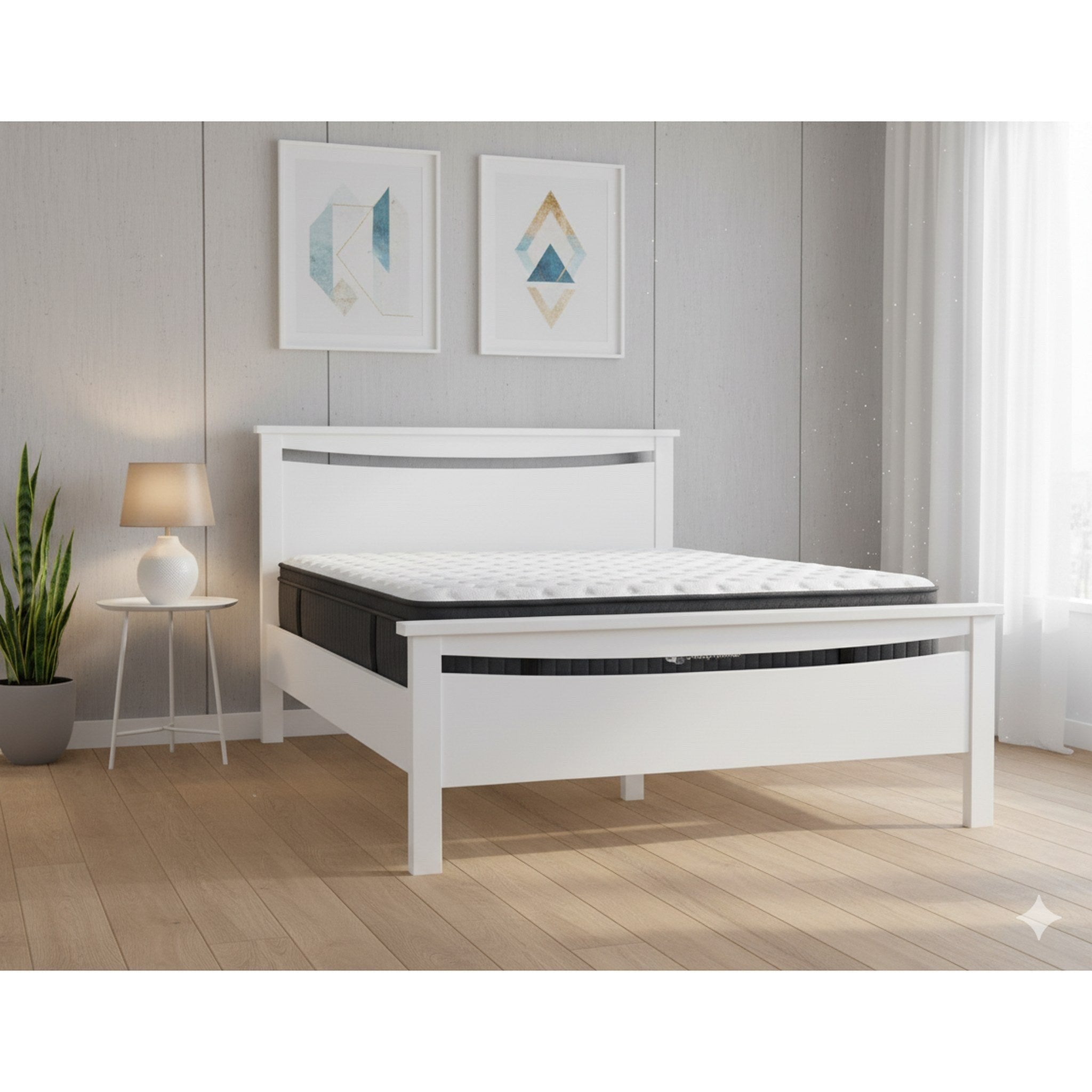 Medallion Bed Frame White