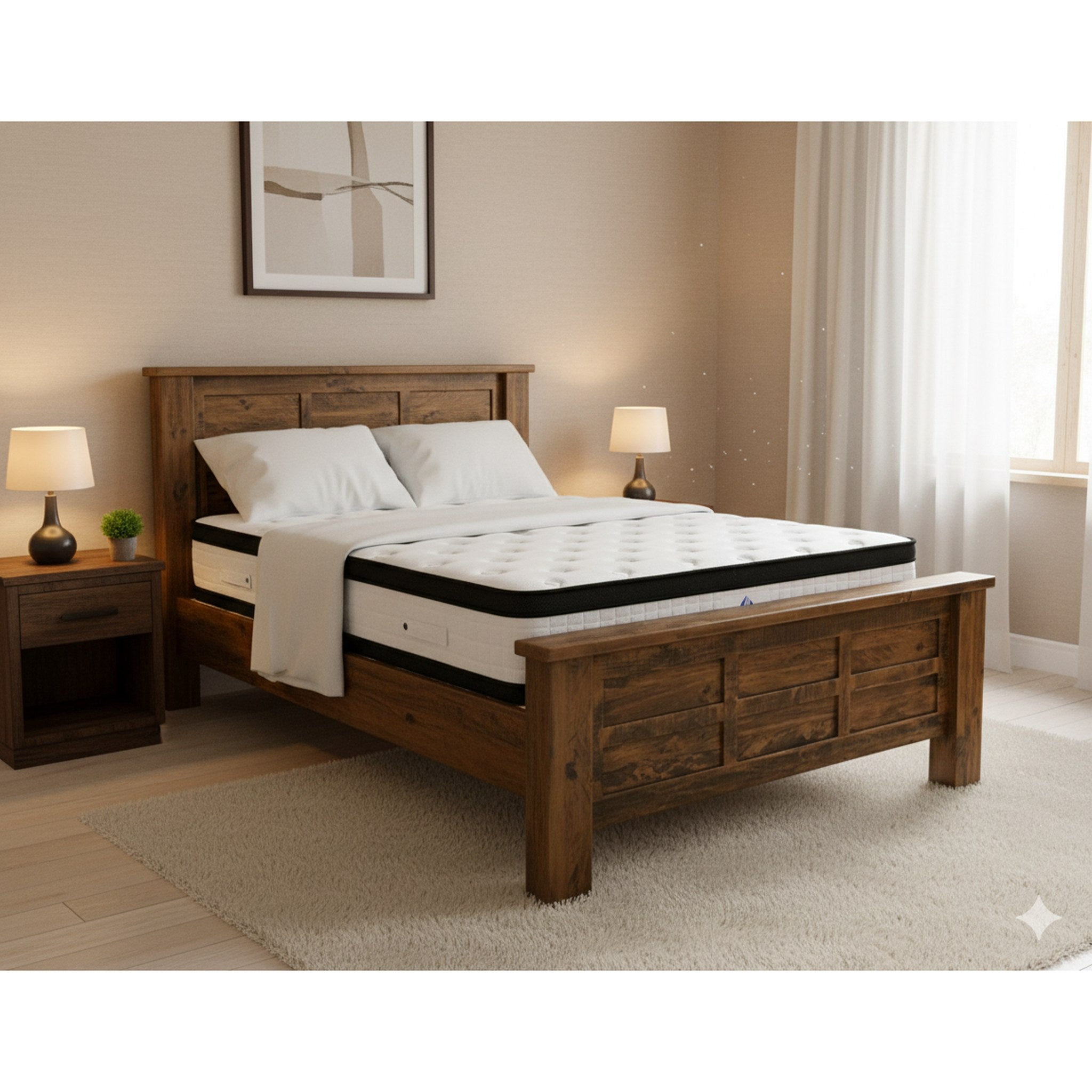Oakwood Bed Frame - Side View | Furniture World NZ