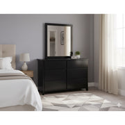 Henley 6 Drw Dresser / Mirror Black - Side View | Furniture World NZ