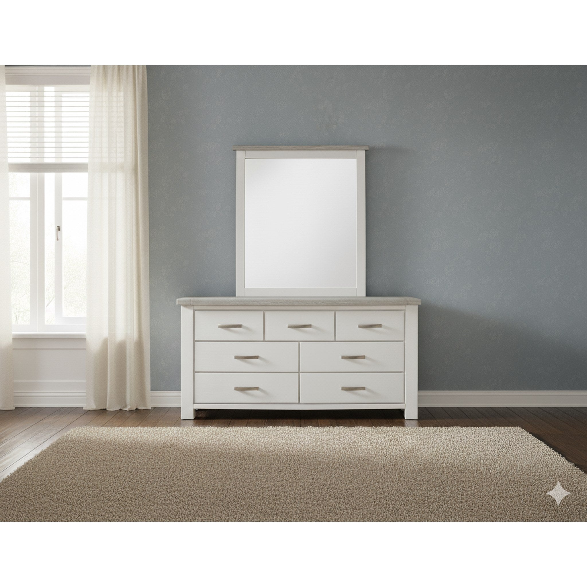 UrbanNest 7 Drw Dresser / Mirror - Side View | Furniture World NZ