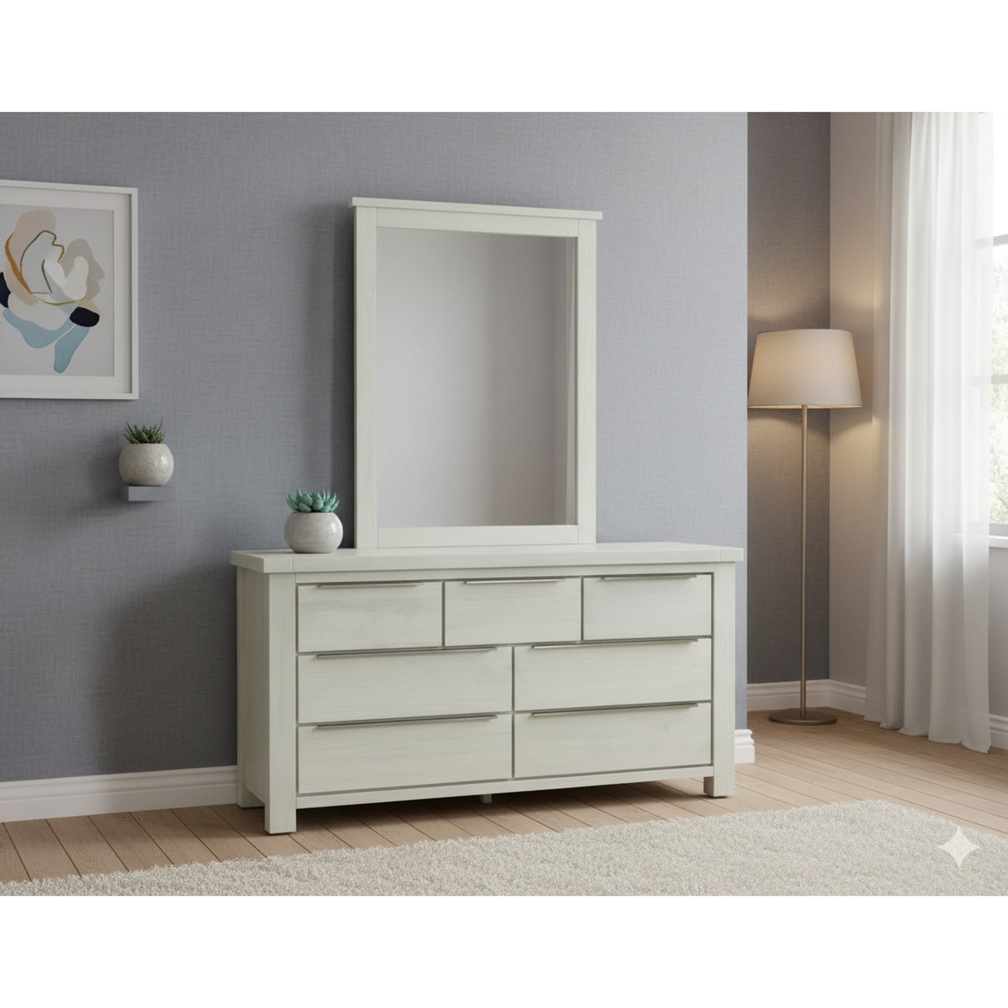 Signature 7 Drw Dresser / Mirror - Side View | Furniture World NZ