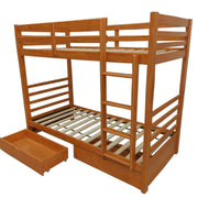 Bella Bunk (S+S)Warm Honey With 2 Bottom Drws (with Mattress) | Furniture World Auckland