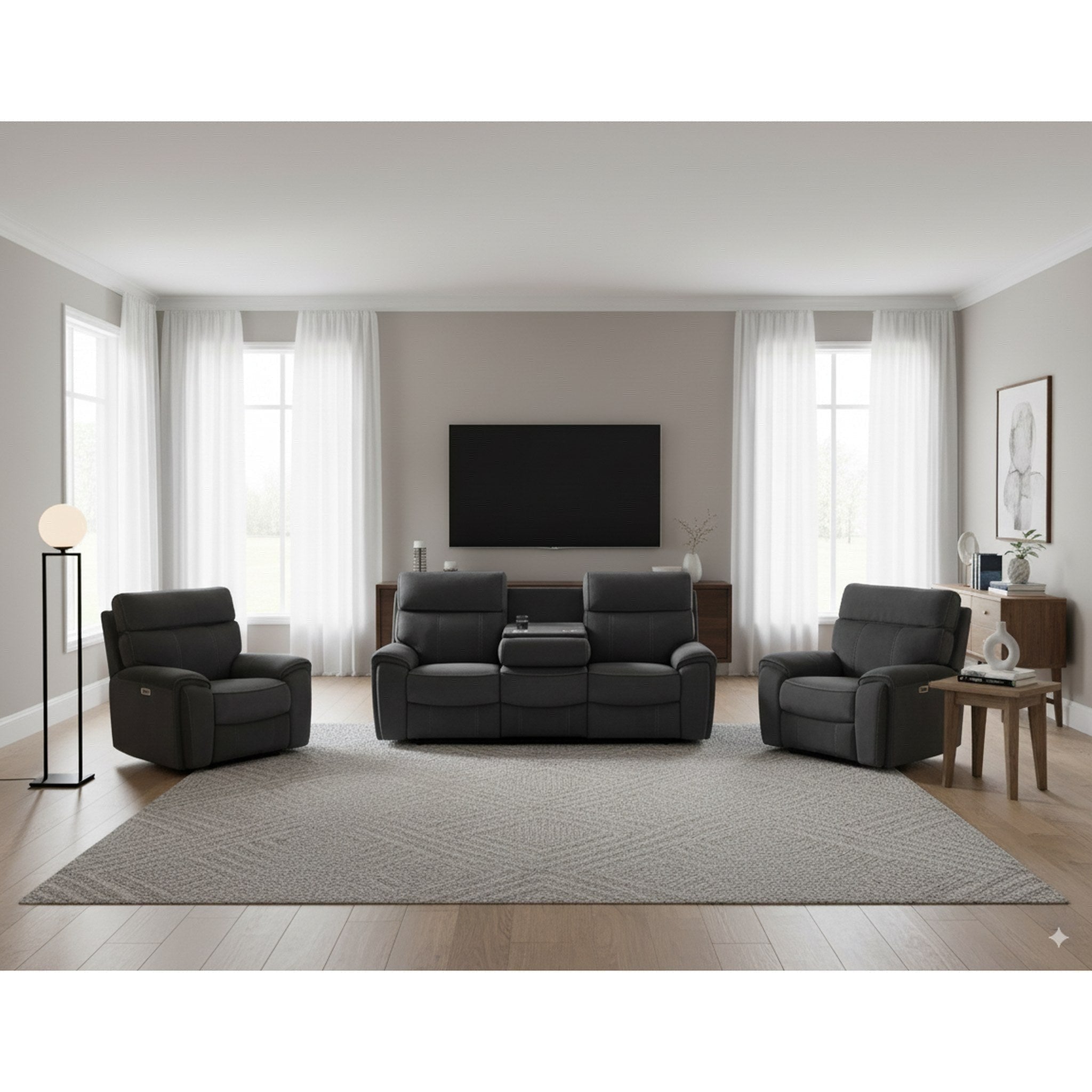 EchoRest  RECLINER SUITE Power with USB - Side View | Furniture World NZ