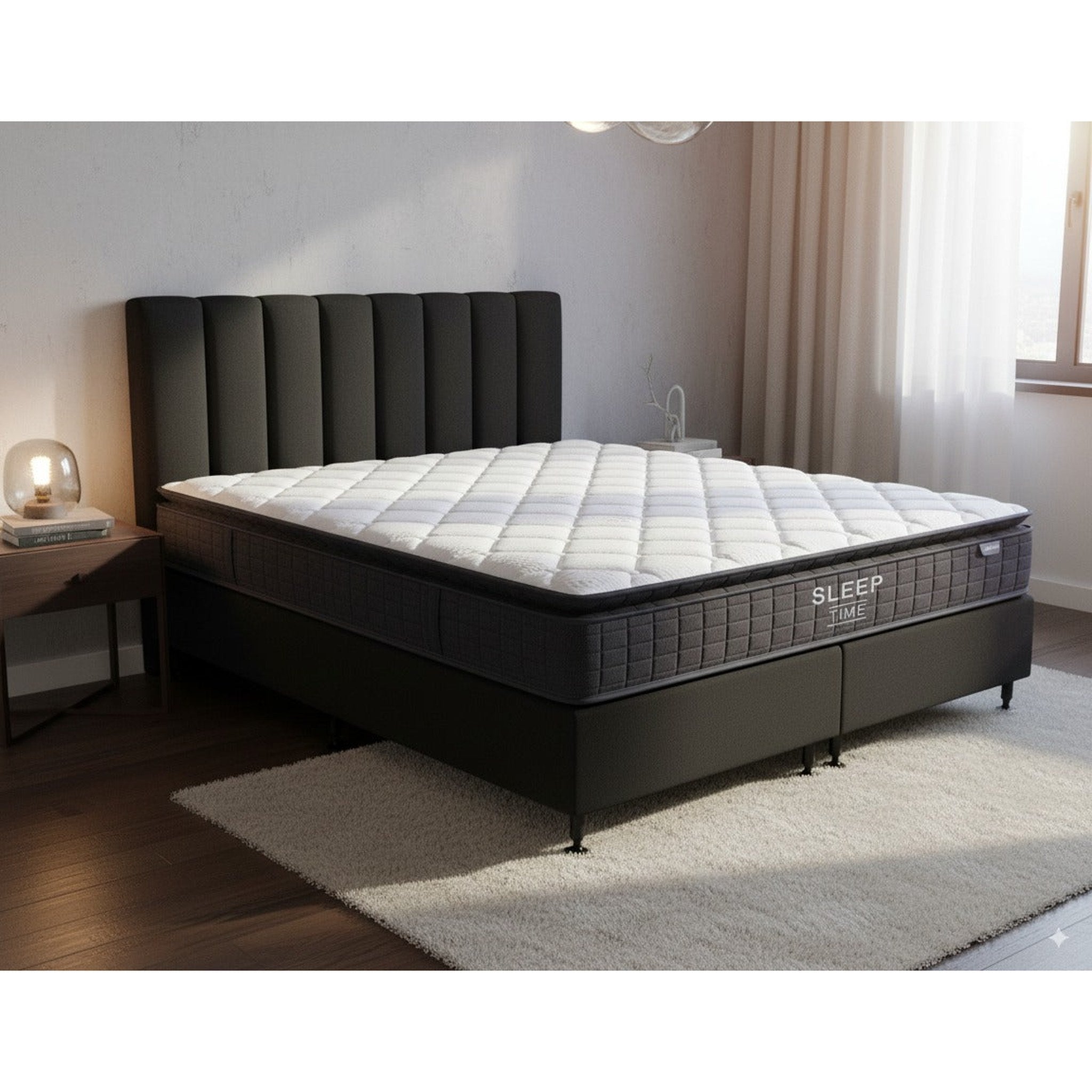 SleepTime Medium Mattress + NZ Made Eco Bed Base - Side View | Furniture World NZ