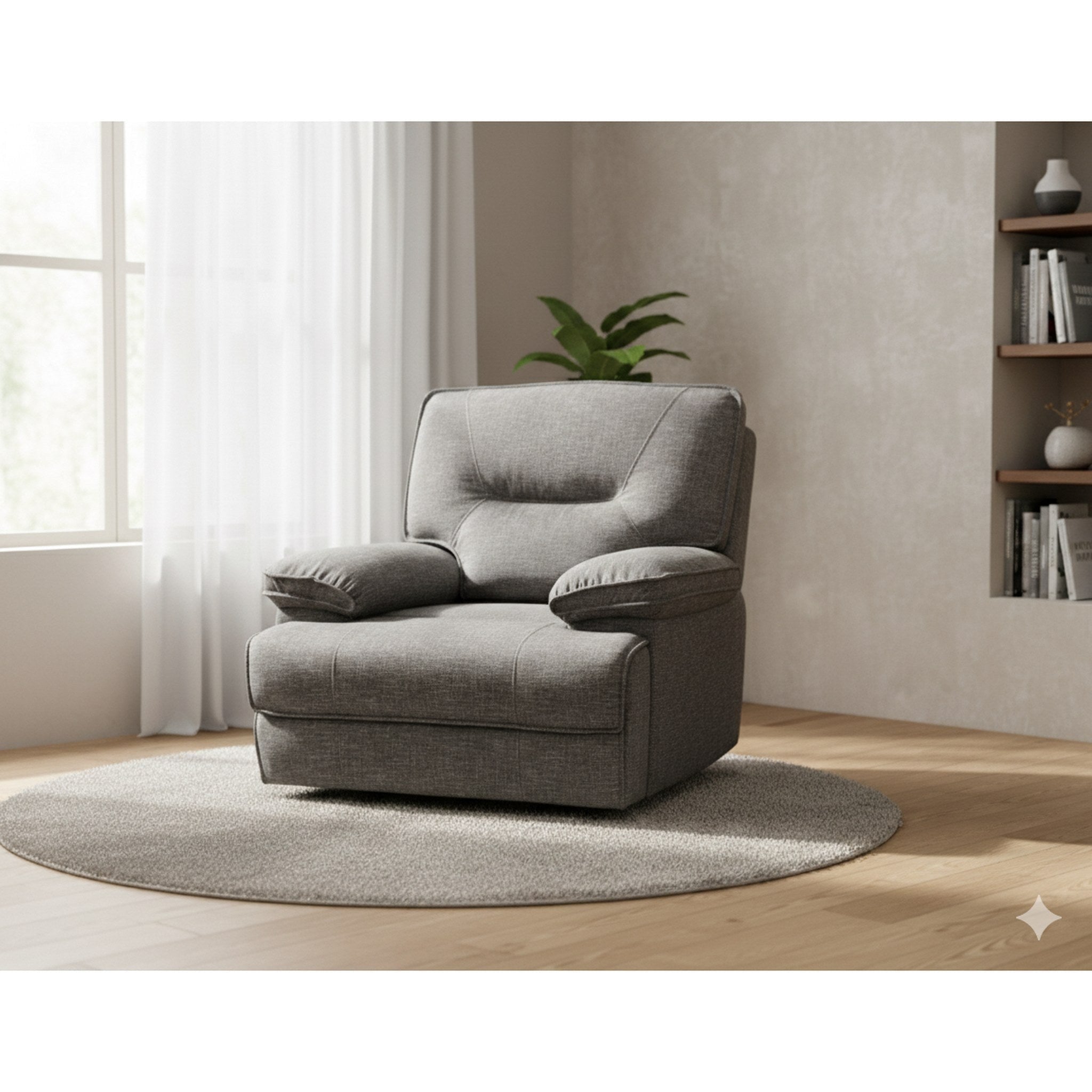 Maryland Fabric Recliner Chair Power with USB - Side View | Furniture World NZ