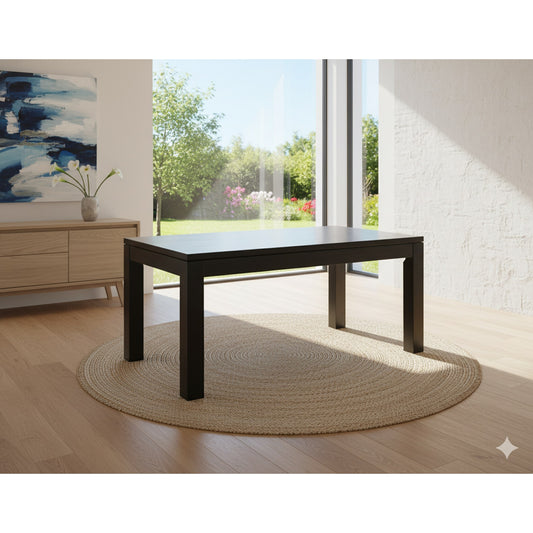 Solid Wood Dining Table Black
