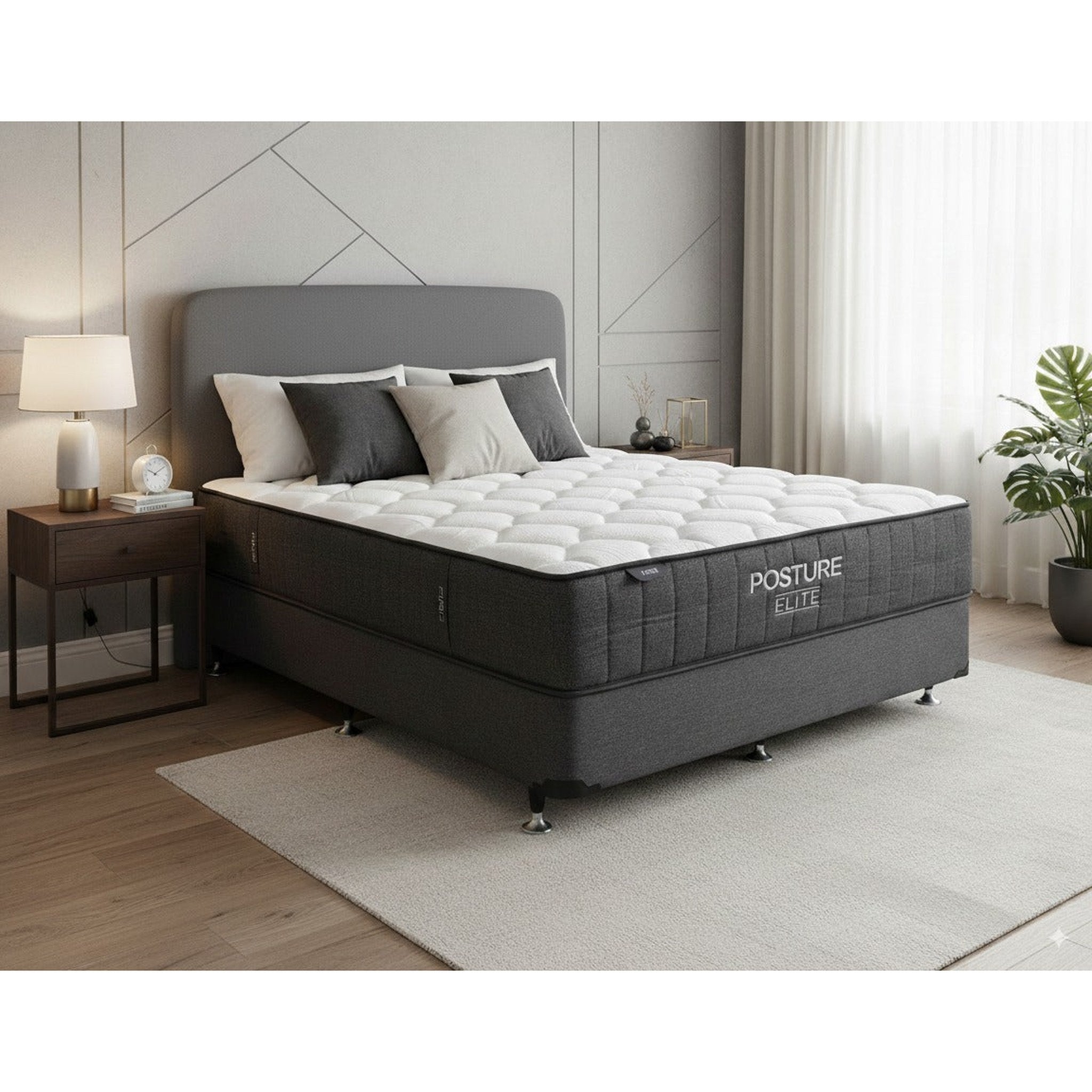 Sleepmax Posture Elite Firm Mattress + NZ made Eco Bed Base - Side View | Furniture World NZ