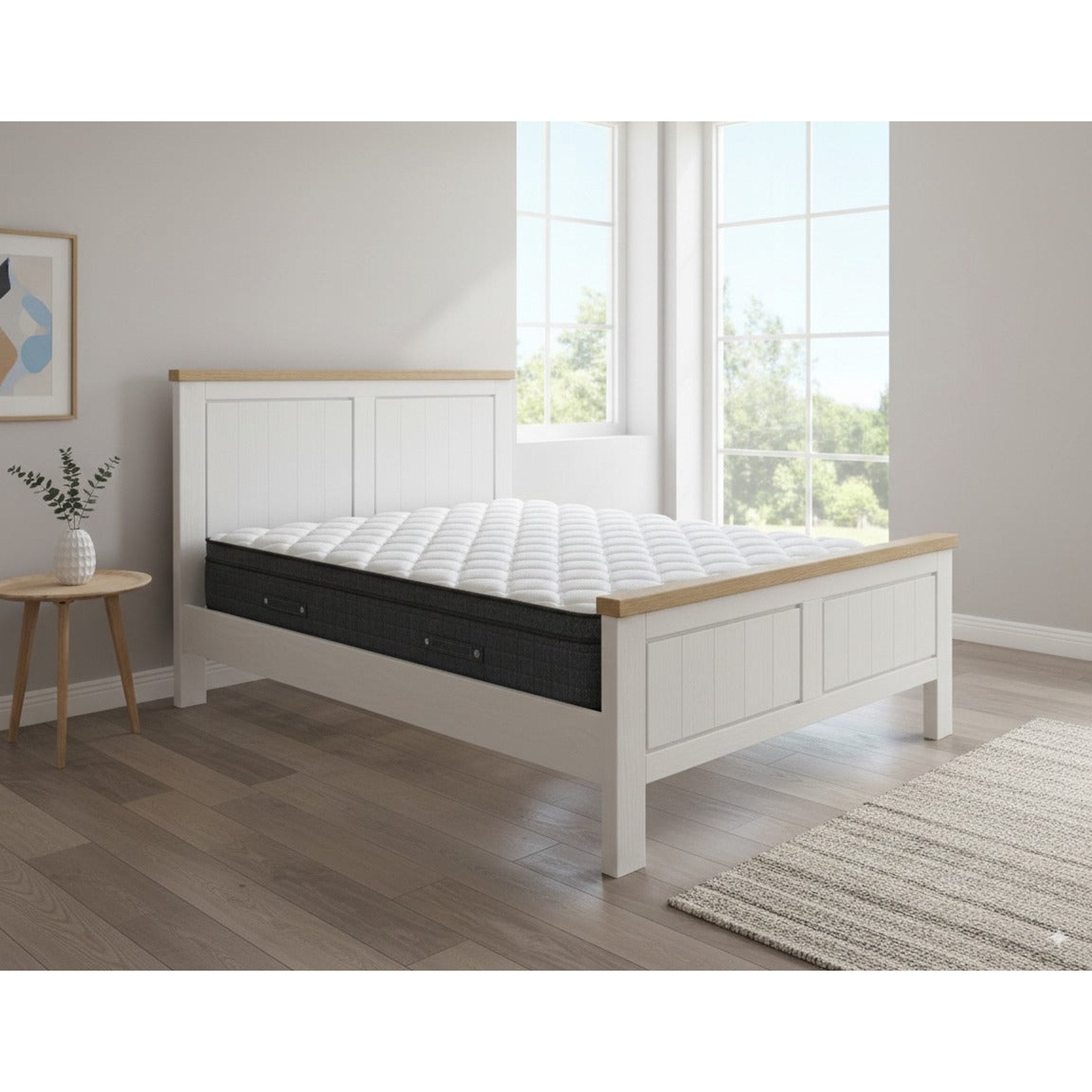 Urbannest Bed Frame + SleepTime Ultra Mattress - Side View | Furniture World NZ