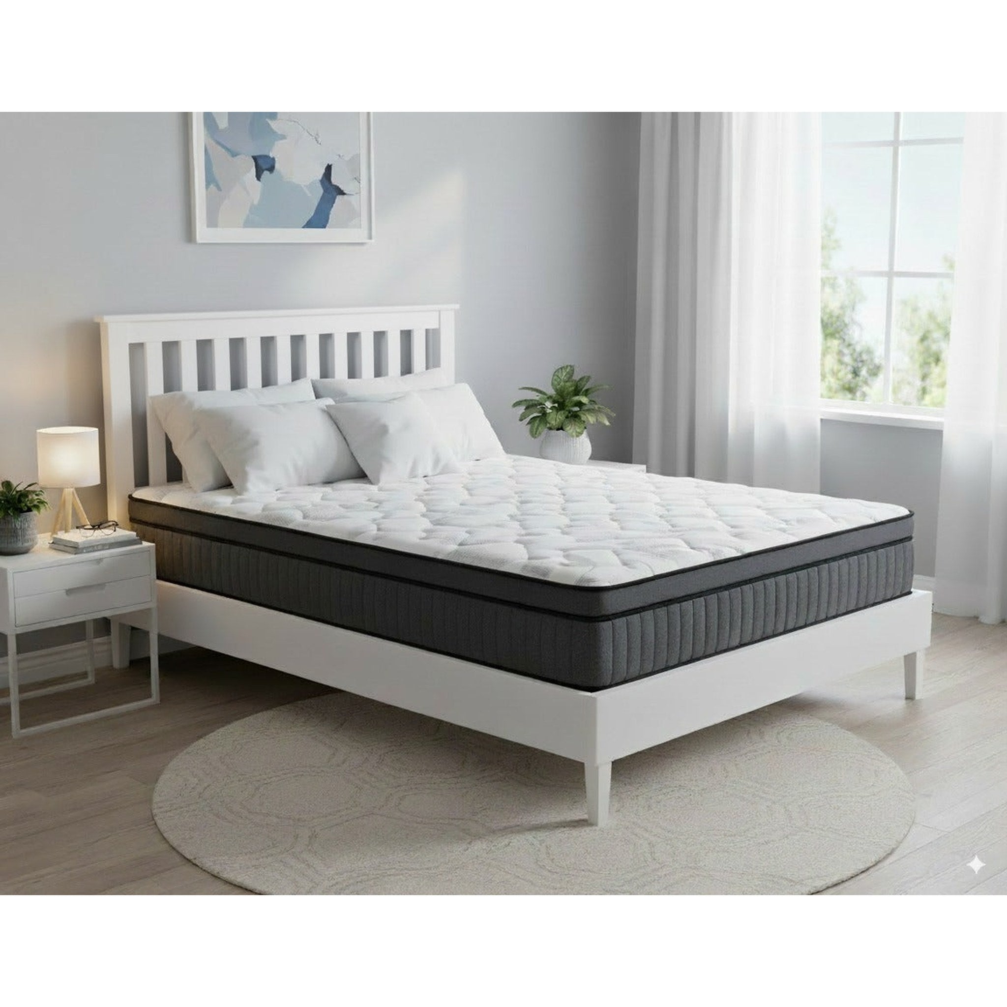 NestHeaven Bed Frame +ZBox Pocket Spring with Euro Top Mattress - Detail View | Furniture World NZ