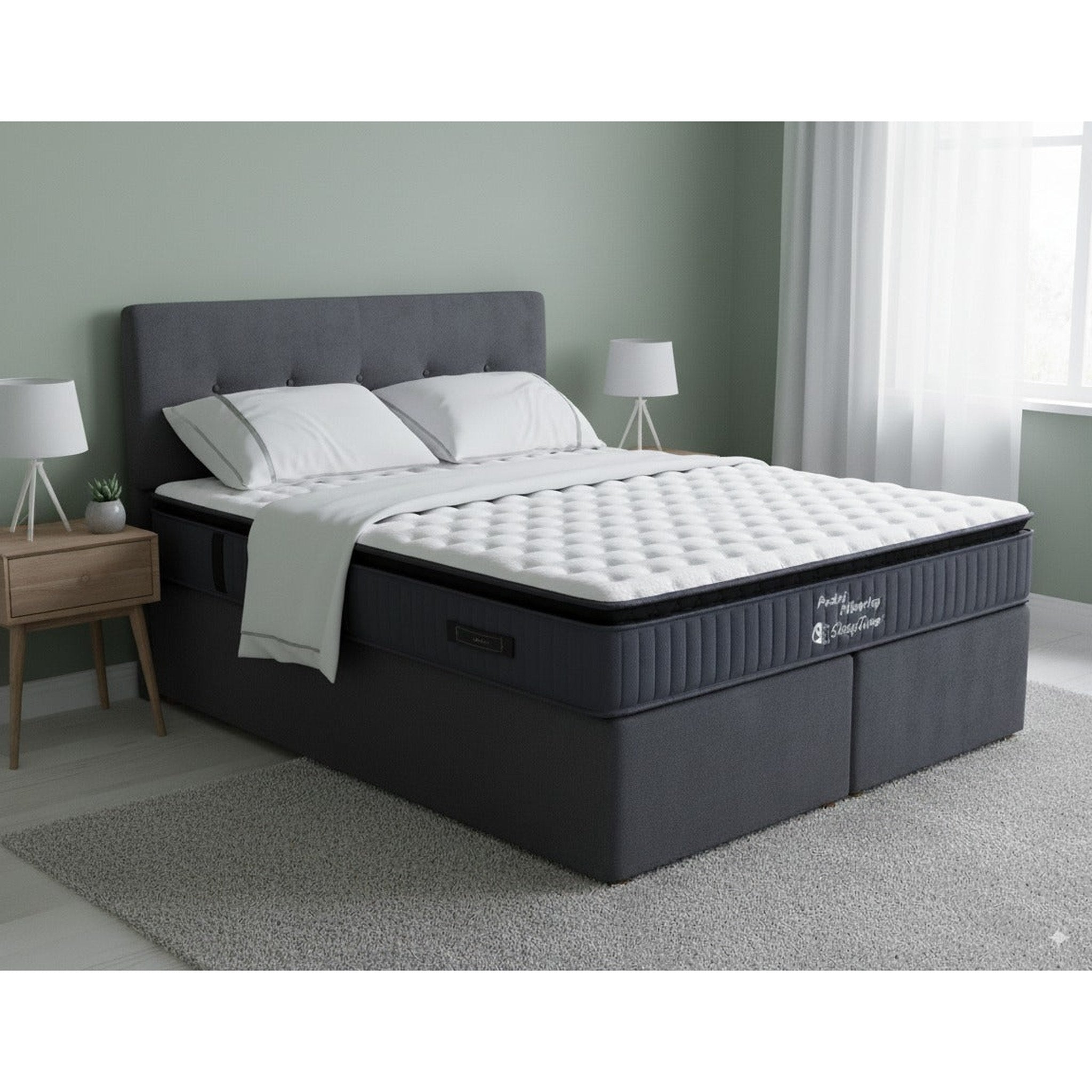 NZ Made SleepVault Storage Bed + SleepTime Pocket Pillowtop Mattress - Side View | Furniture World NZ