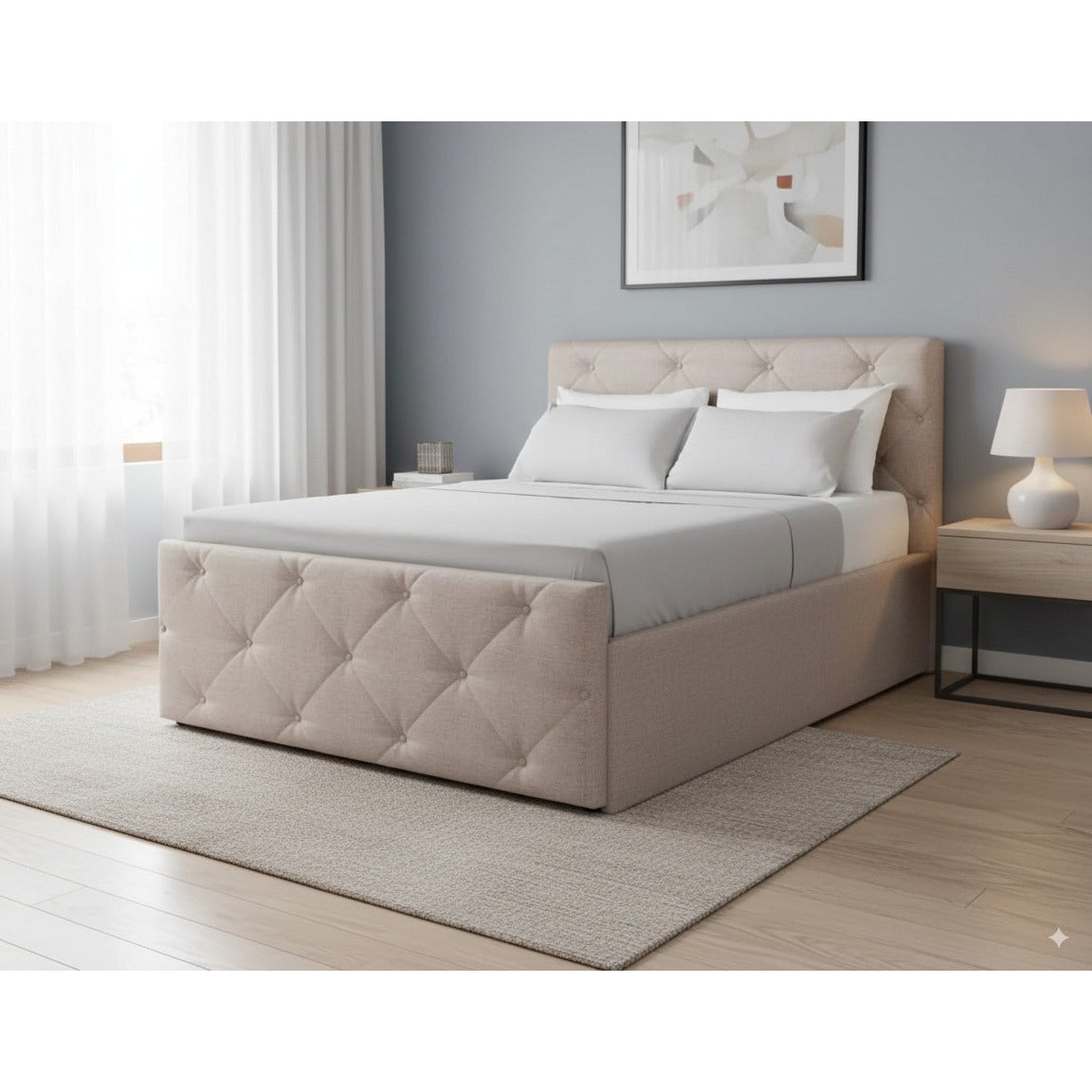 NZ Made Crystal Bed Frame + SleepTime Medium Mattress - Detail View | Furniture World NZ