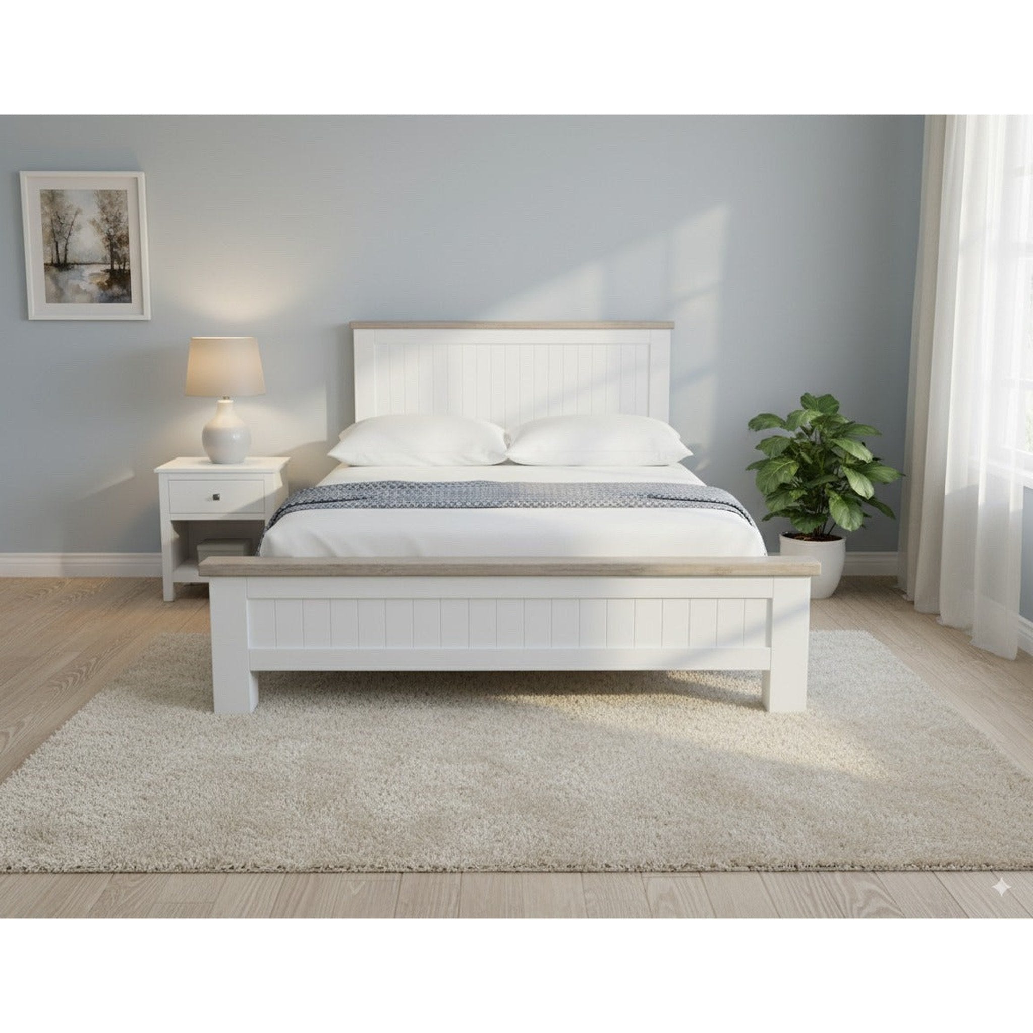 Lincoln Bed Frame + SleepTime Pocket Pillowtop Mattress - Side View | Furniture World NZ