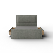 NZ Made Amber Bed Frame With Drawers + Bliss Max Medium Mattress - Detail View | Furniture World NZ