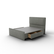 NZ Made Amber Bed Frame With Drawers + Venus Medium Mattress — Bed Bundle - Side View | Furniture World NZ