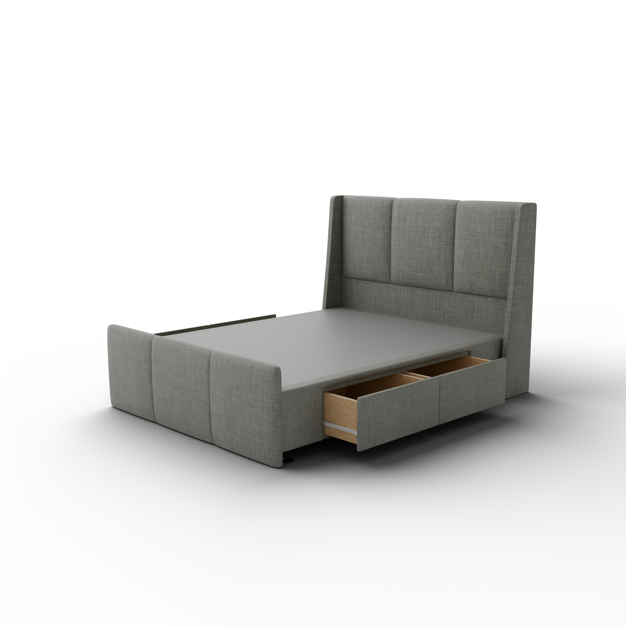 NZ Made Cascade Bed Frame With Drawers + Venus Medium Mattress — Bed Bundle - Side View | Furniture World NZ