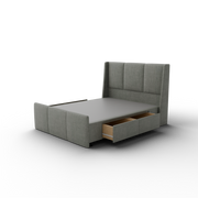 NZ Made Cascade Bed Frame With Drawers + Venus Medium Mattress — Bed Bundle - Side View | Furniture World NZ
