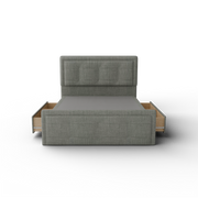 NZ Made Chelton Bed Frame With Drawers + Bliss Max Medium Mattress - Side View | Furniture World NZ