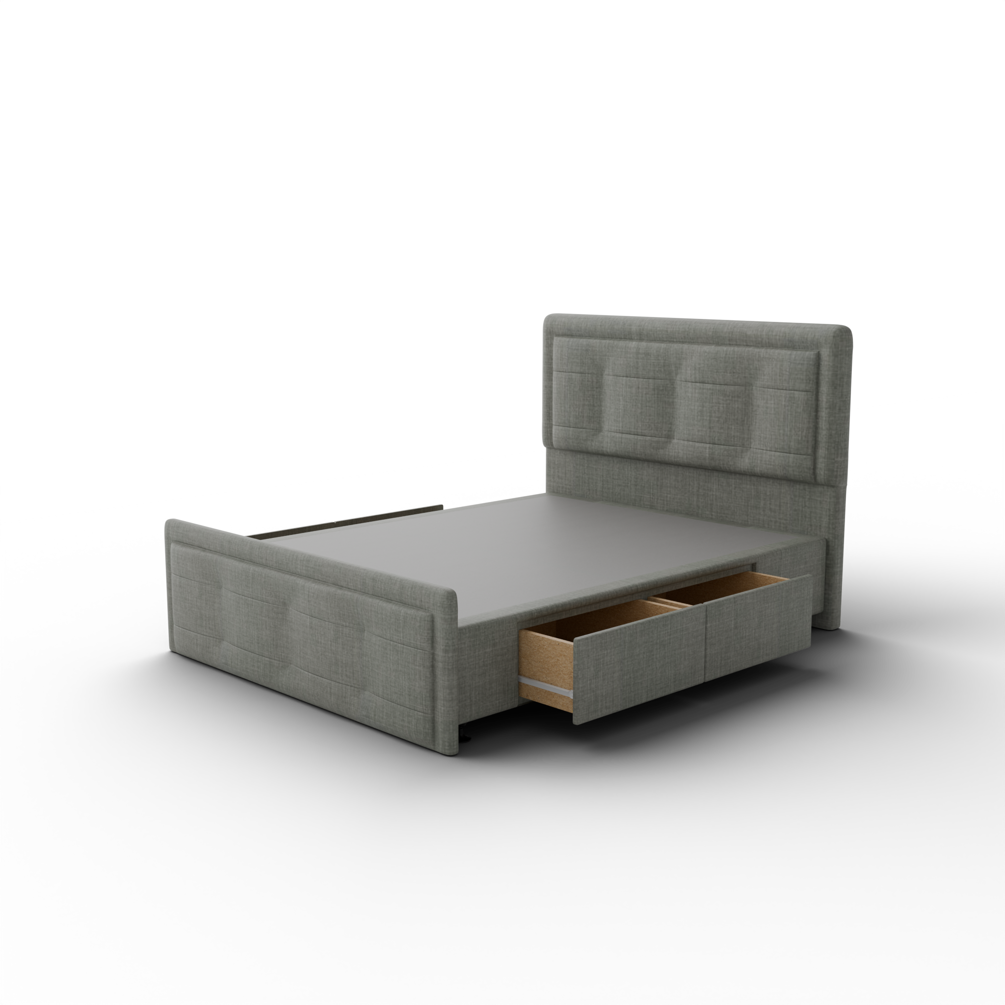 NZ Made Chelton Bed Frame With Drawer + Venus Medium Mattress — Bed Bundle - Side View | Furniture World NZ
