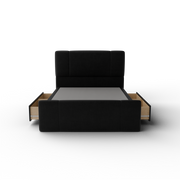 NZ Made Crest Bed Frame With Drawers + Bliss Max Medium Mattress - Side View | Furniture World NZ