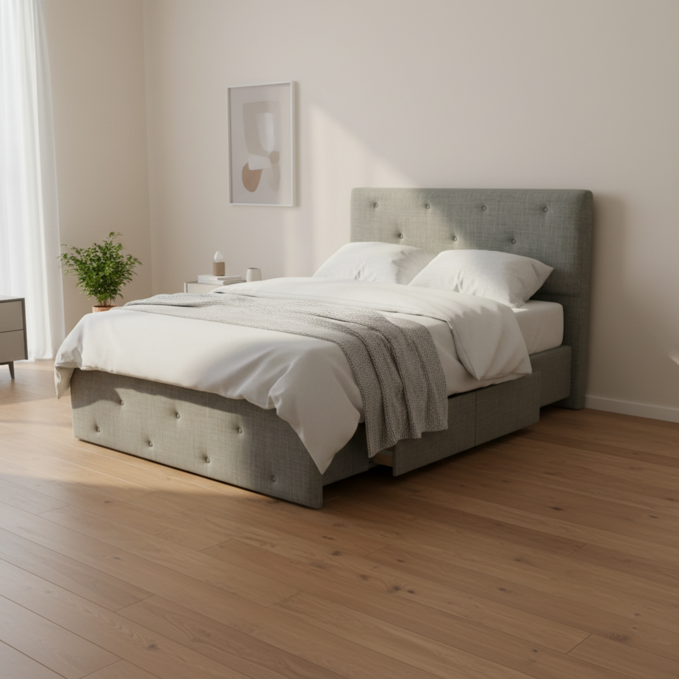 NZ Made Crown Bed Frame With Drawers + Bliss Max Medium Mattress | Furniture World NZ