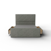 NZ Made Crystal Bed Frame With Drawers + Bliss Max Medium Mattress - Detail View | Furniture World NZ