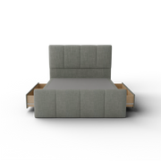 NZ Made Napbox Bed Frame With Drawers + Bliss Max Medium Mattress - Side View | Furniture World NZ