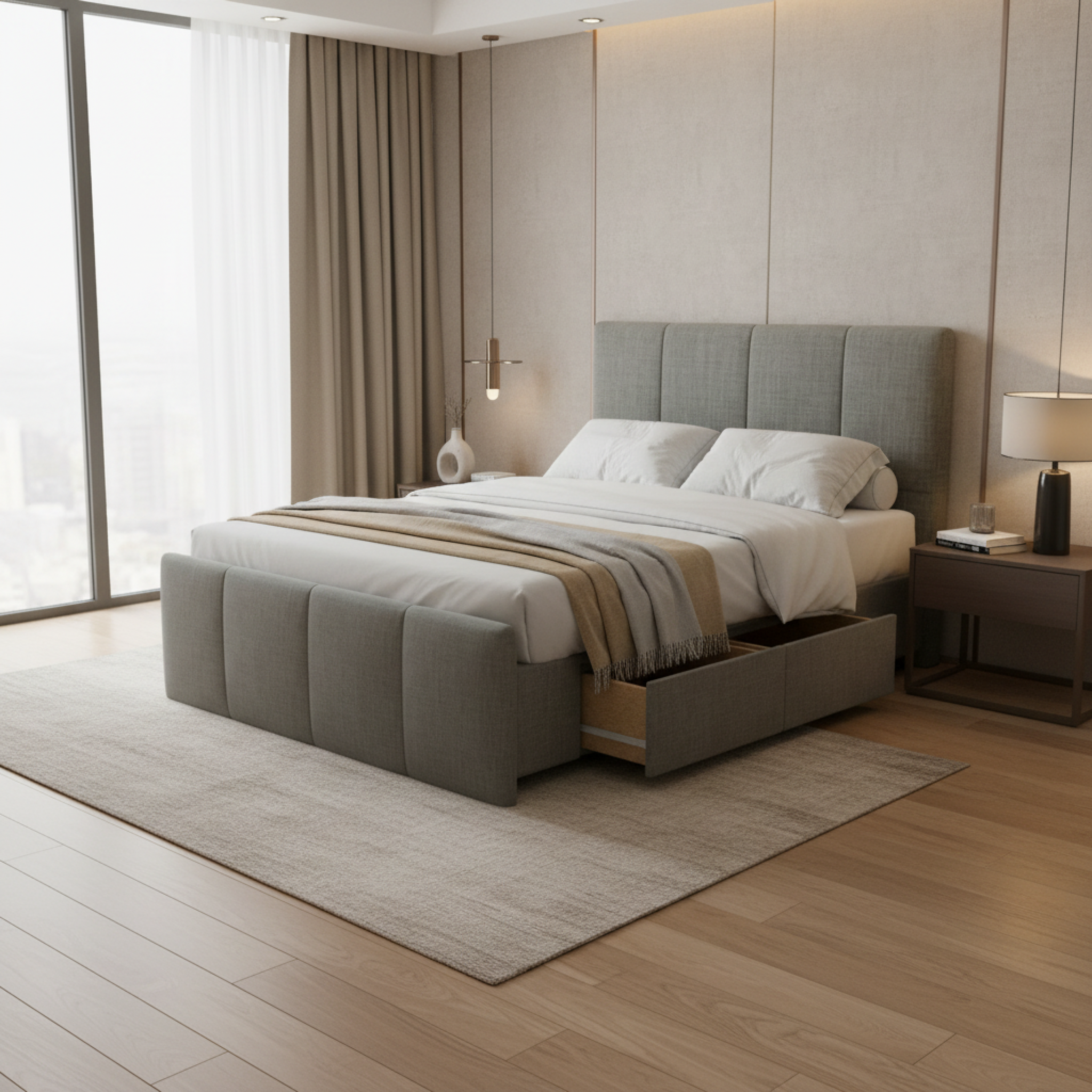 NZ Made Napbox Bed Frame With Drawers + Bliss Max Medium Mattress | Furniture World NZ