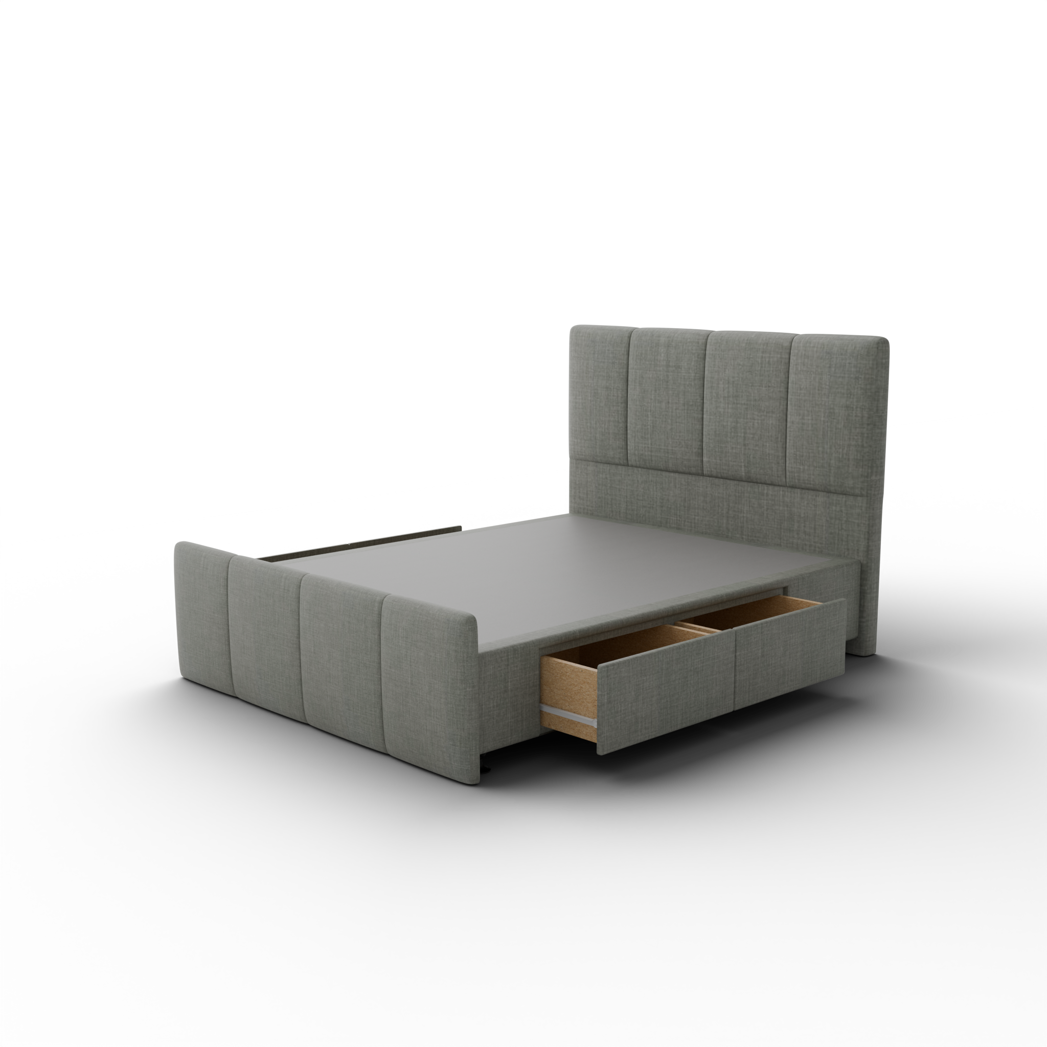 NZ Made Napbox Bed Frame With Drawers + Venus Medium Mattress — Bed Bundle - Side View | Furniture World NZ