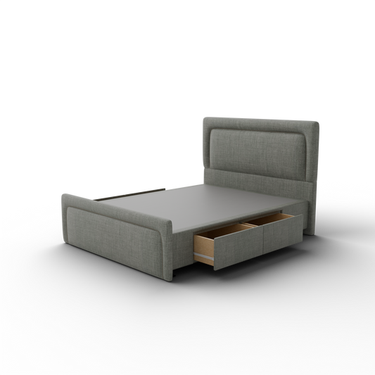 NZ Made Noir Bed Frame With Drawers