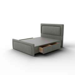 NZ Made Noir Bed Frame With Drawers