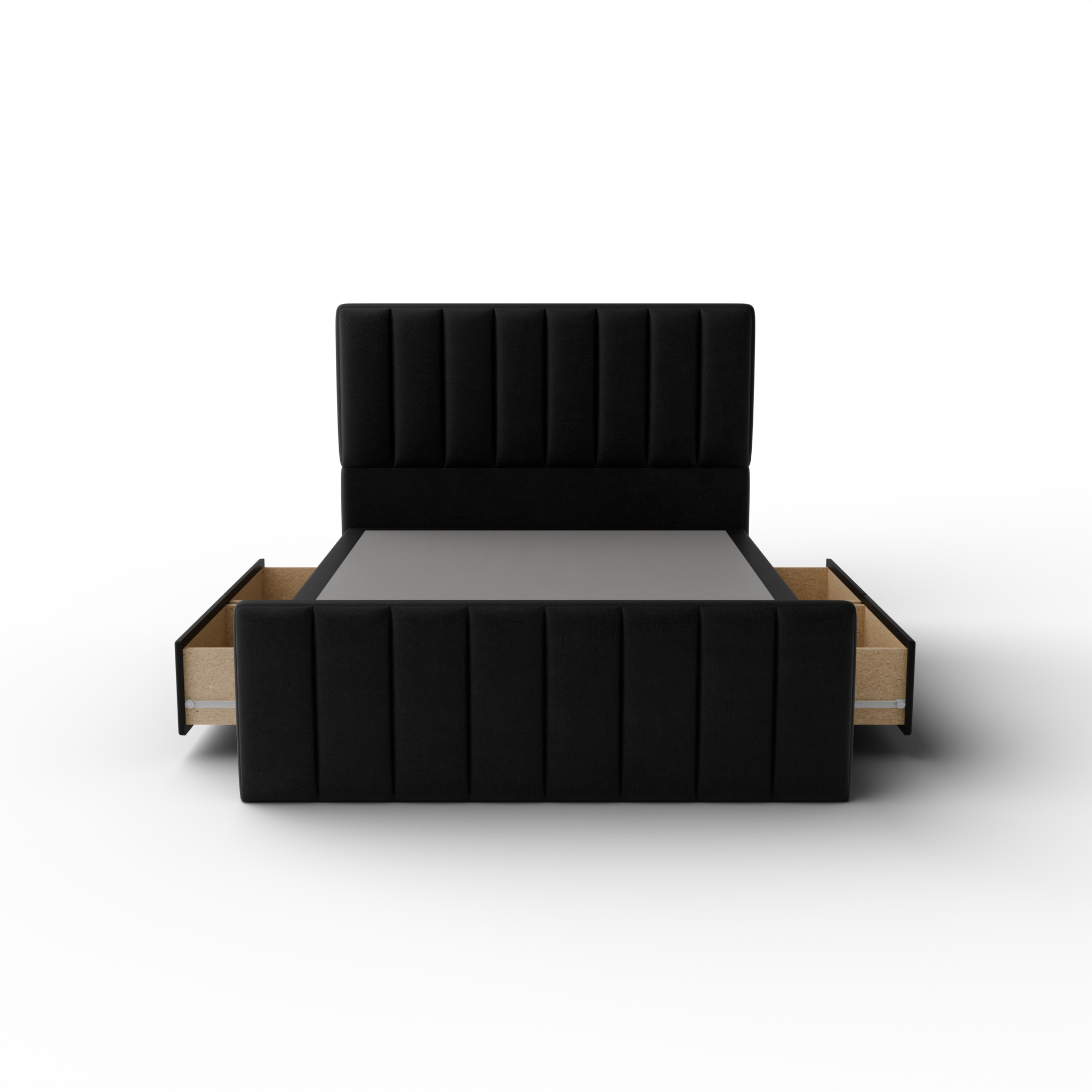 NZ Made Wave Plus Bed Frame With Drawers + Bliss Max Medium Mattress - Side View | Furniture World NZ