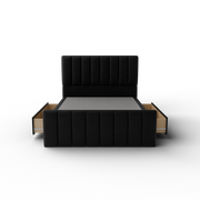 NZ Made Wave Plus Bed Frame With Drawers + Bliss Max Medium Mattress - Side View | Furniture World NZ