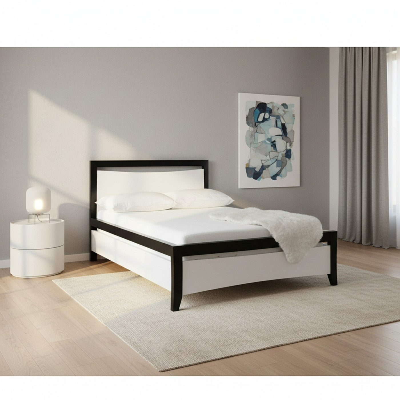 Maverick Bed Frame (Black/White) + Sleeptime Pocket Pillow Top Mattress | Furniture World Auckland