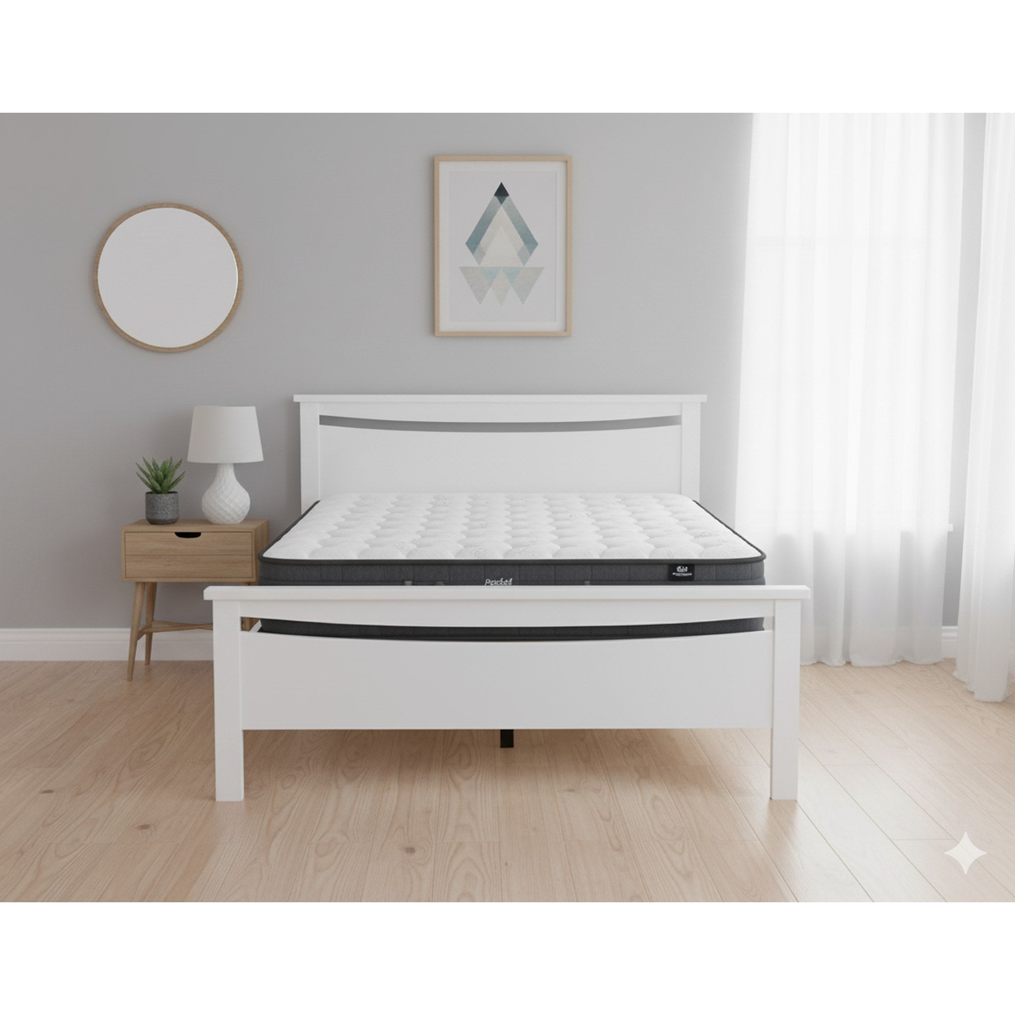 Medallion Bed Frame (White) +Sleeptime Pocket  Pillow Top Mattress | Furniture World Auckland