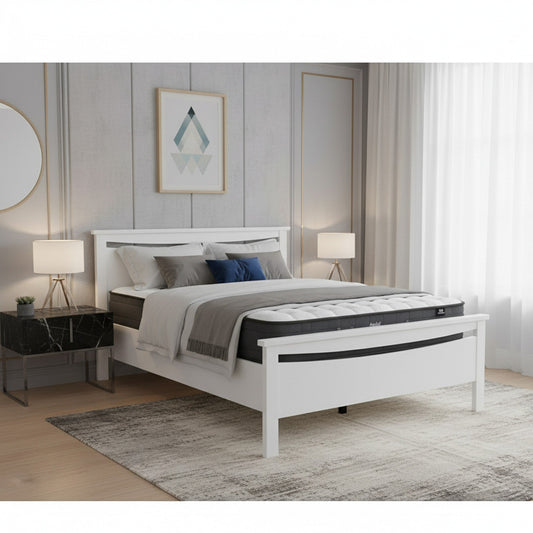 Medallion Bed Frame (White) +Sleeptime Pocket  Pillow Top Mattress | Furniture World Auckland